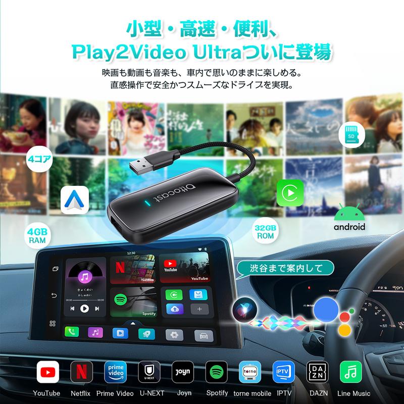 車内エンタメを次のレベルへ｜Play2Video Ultra ワイヤレスAIボックス