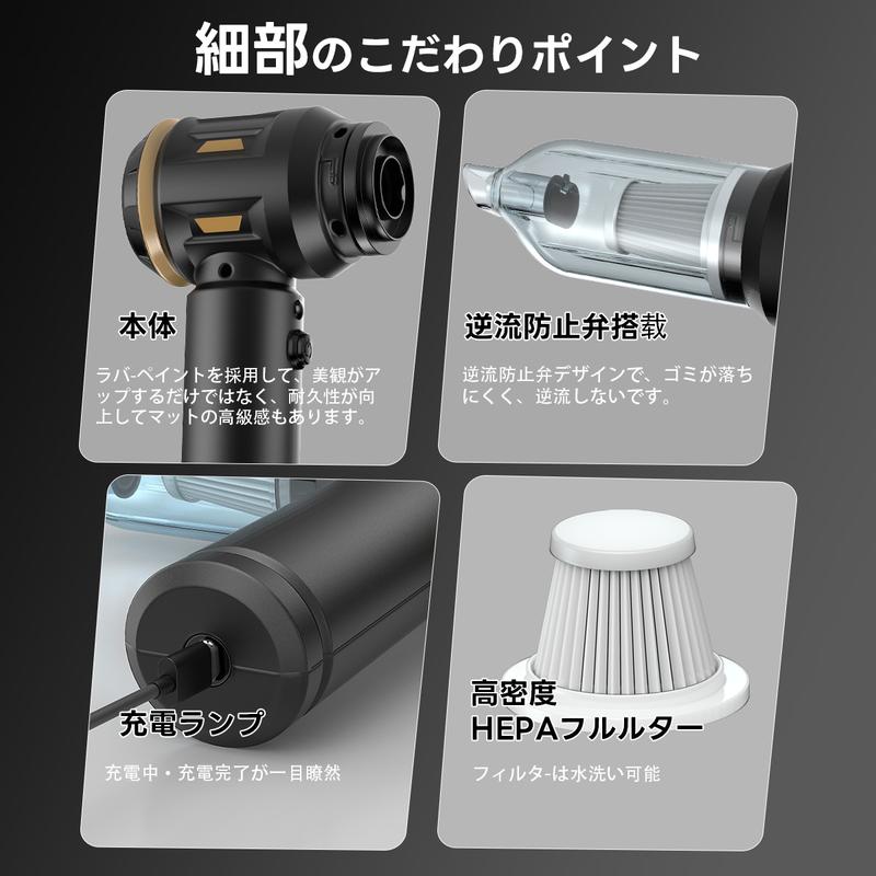 28000Pa超強力コードレスハンディクリーナー｜吸引＆送風2WAY多機能モデル